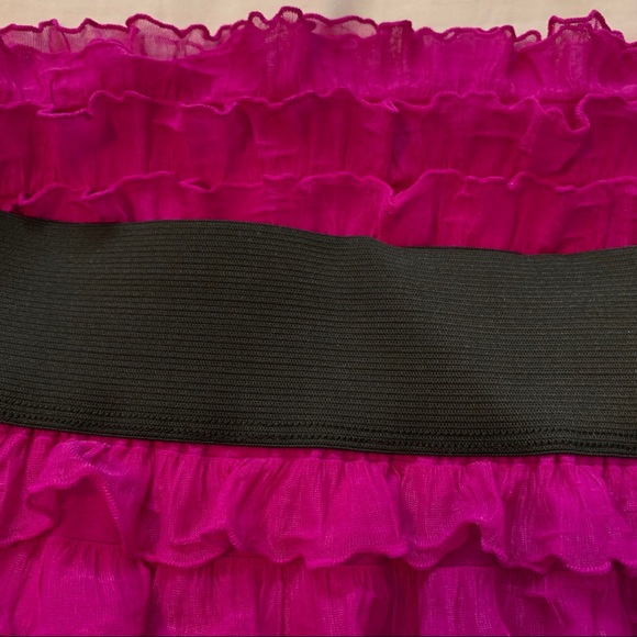 NWOT Free People magenta mini ruffle skirt - Picture 7 of 7